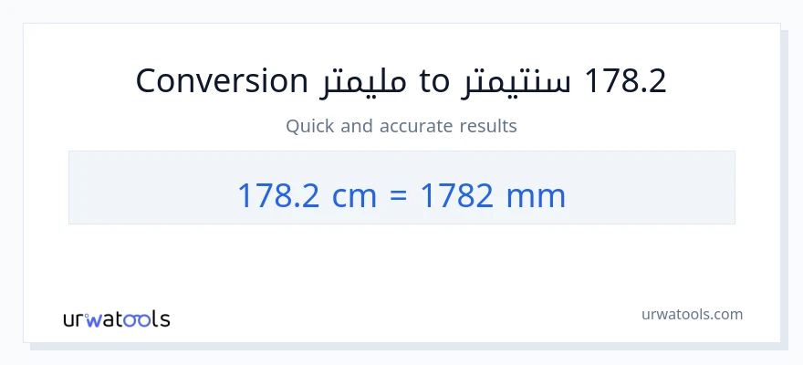 التحويل من 178.2 سنتيمترات إلى مليمترات