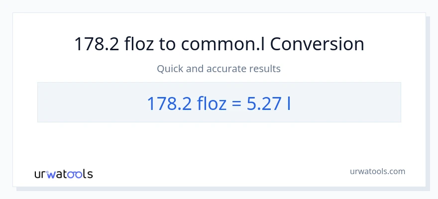 178.2 mga onsa ng likido patungong Liters na conversion