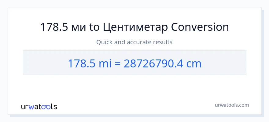 Конверзија од миље до Центиметри: 1}