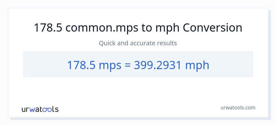178.5 Meters Per Second patungong milya kada oras na conversion