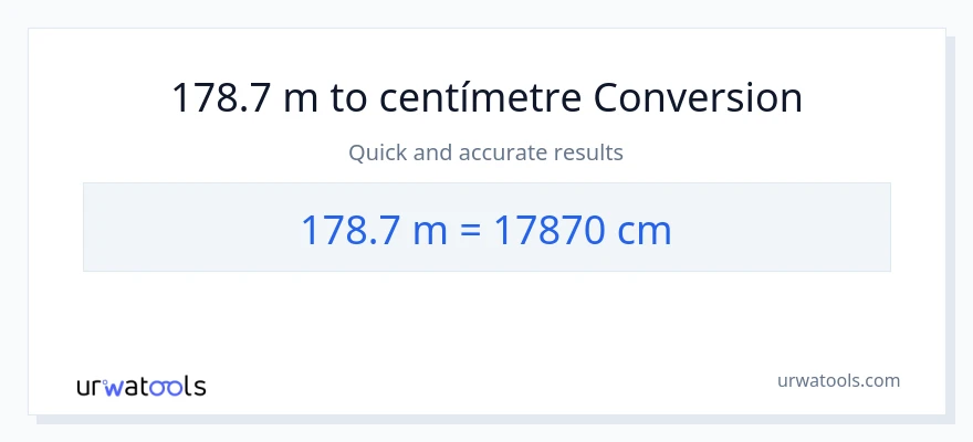 Conversió de 178.7 Metres a Centímetres