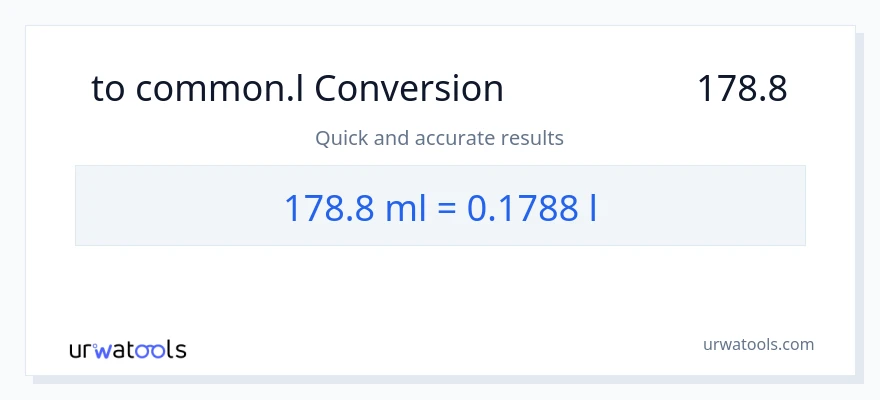 تبدیل 178.8 میلی‌لیتر به Liters