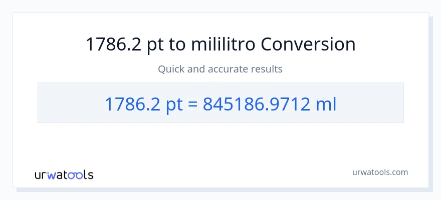 1786.2 Pints patungong mga mililitro na conversion