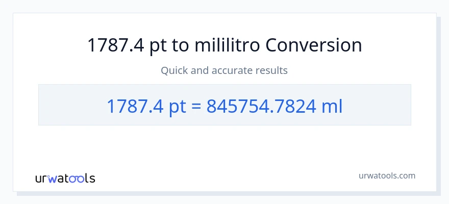 1787.4 Pints patungong mga mililitro na conversion