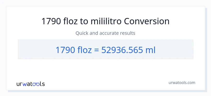 1790 mga onsa ng likido patungong mga mililitro na conversion