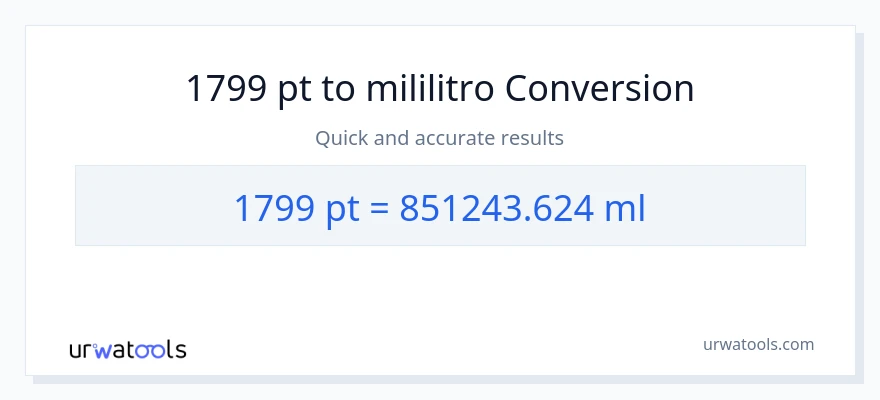 1799 Pints patungong mga mililitro na conversion
