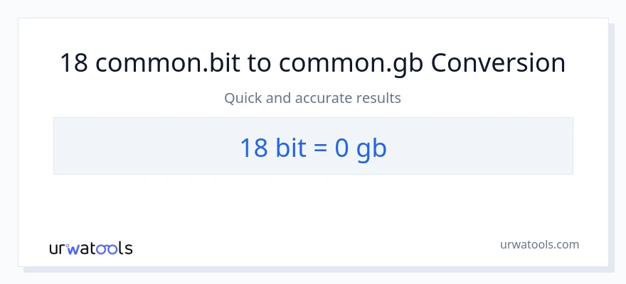 18 Bits patungong Gigabytes na conversion