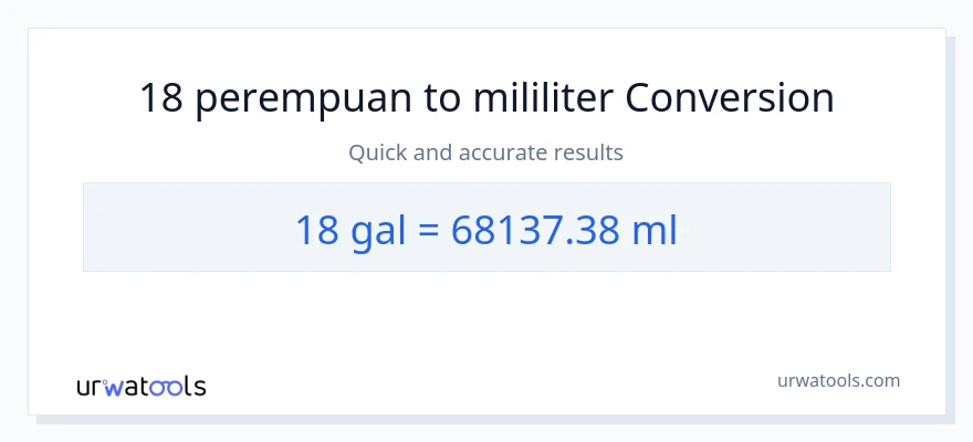 Penukaran 18 Galon kepada mililiter
