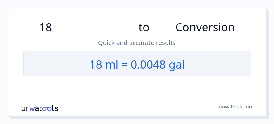 18 മില്ലിലിറ്റർ ൽ നിന്ന് ഗാലൺസ് ലേക്ക് പരിവർത്തനം