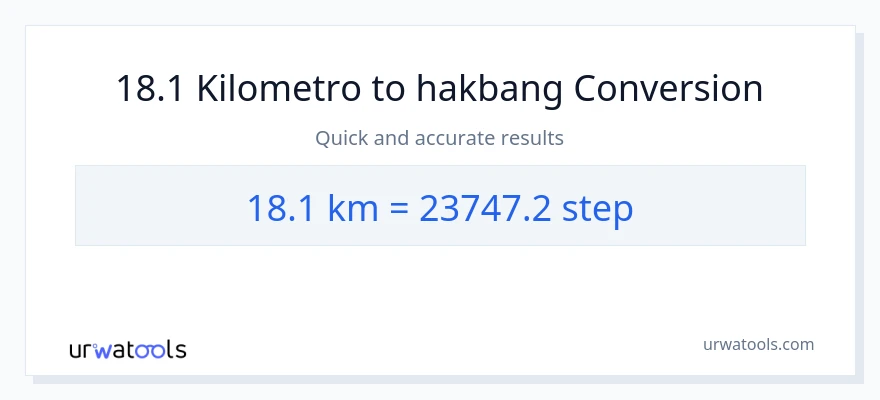 18.1 Kilometro patungong mga hakbang na conversion