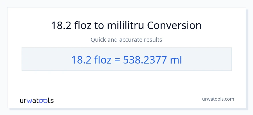 Conversie 18.2 uncii fluide la mililitri