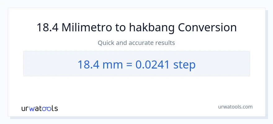 18.4 milimetro patungong mga hakbang na conversion