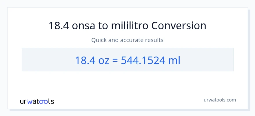 18.4 Mga onsa patungong mga mililitro na conversion