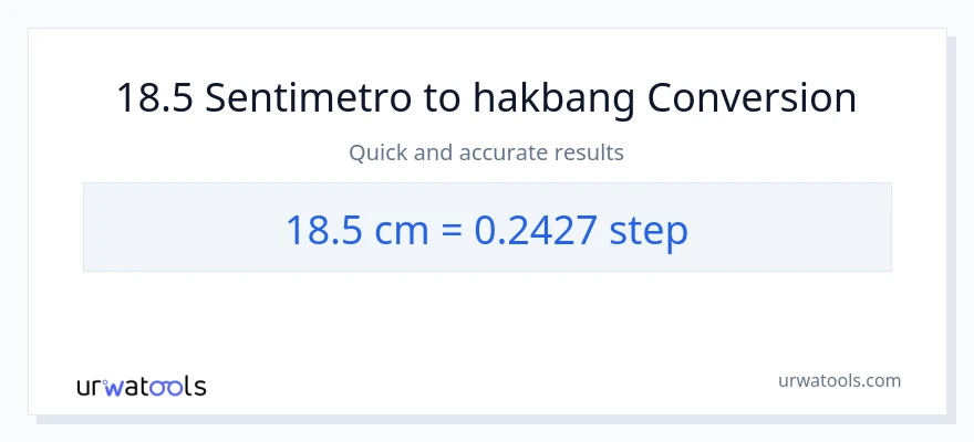 18.5 Mga Sentimetro patungong mga hakbang na conversion