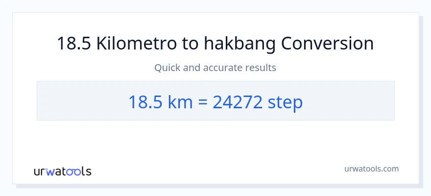 18.5 Kilometro patungong mga hakbang na conversion