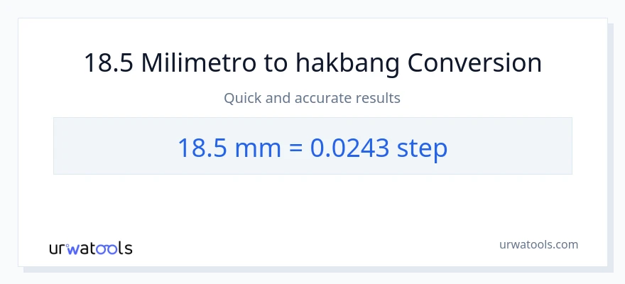 18.5 milimetro patungong mga hakbang na conversion