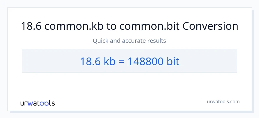18.6 Kilobytes patungong Bits na conversion