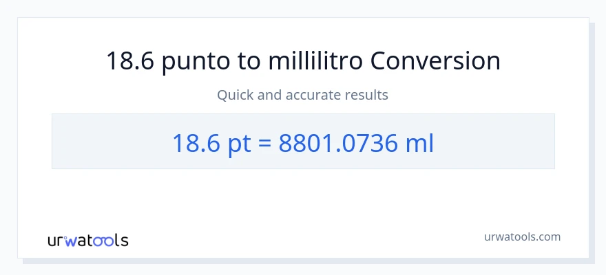 Conversione da 18.6 Pints a millilitri