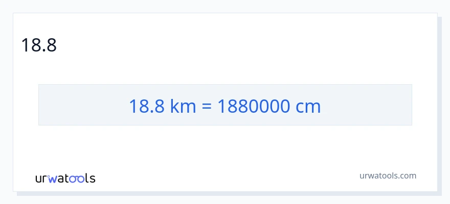 18.8 կիլոմետրեր-ից Սանտիմետրեր փոխակերպում