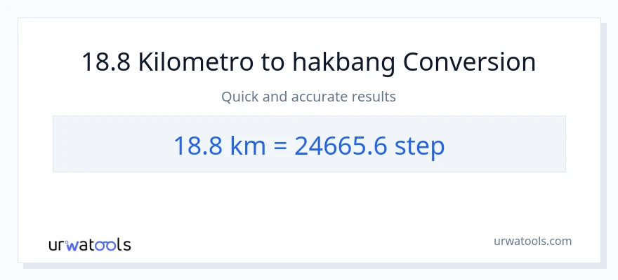 18.8 Kilometro patungong mga hakbang na conversion