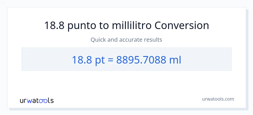 Conversione da 18.8 Pints a millilitri