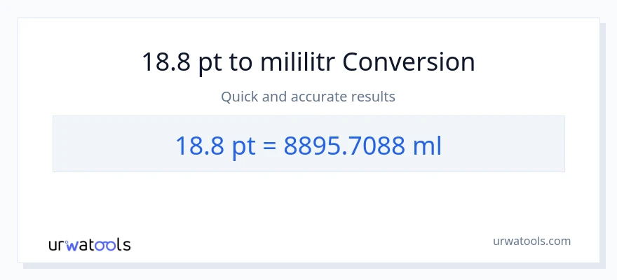 Konwersja 18.8 Pints do mililitry