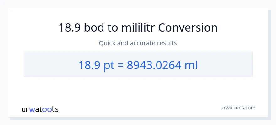 Konverze z Pints na mililitrů: 18.9