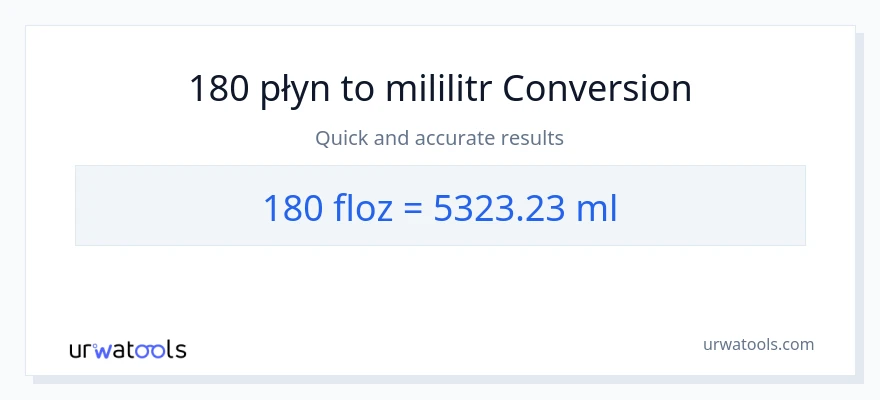 Konwersja 180 uncje płynu do mililitry