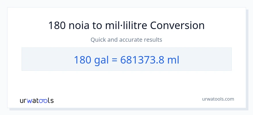 Conversió de 180 Galons a mil·lilitres
