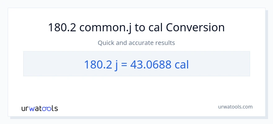 Conversió de 180.2 joules a calories