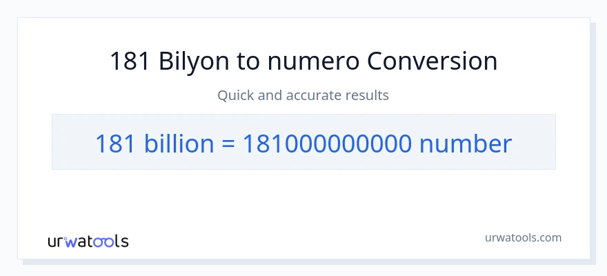 181 bilyon-bilyon patungong mga numero na conversion