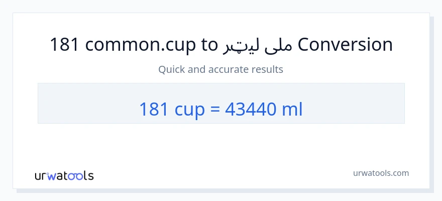 181 پيالې ته ملی لیټرونه بدلون