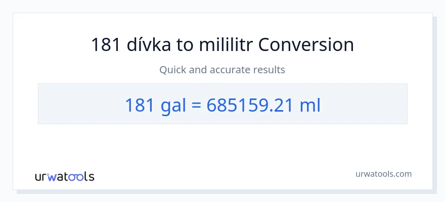 Konverze z Galony na mililitrů: 181