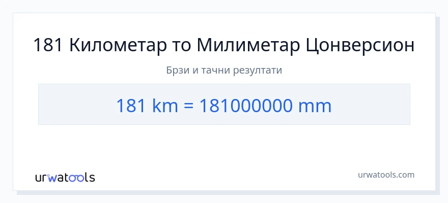 Конверзија од километри до милиметри: 1}