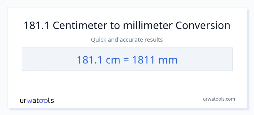 181.1 centimeters naar millimeters conversie