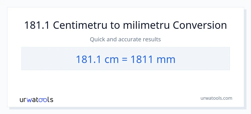 Conversie 181.1 Centimetri la milimetri