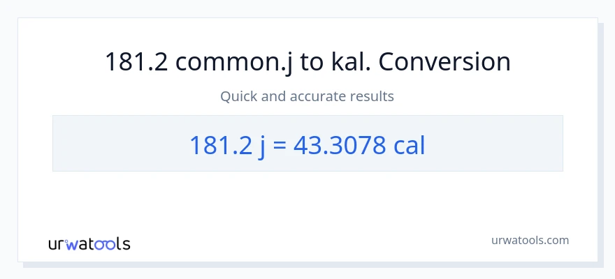 181.2 joule til kalorier konvertering