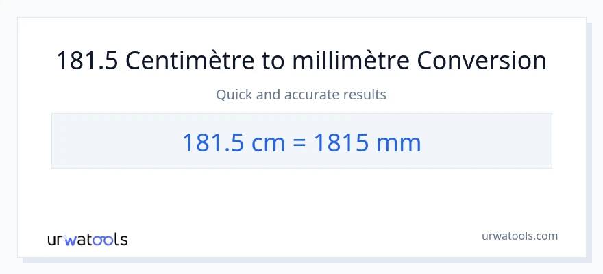Conversion 181.5 Centimètres vers millimètres