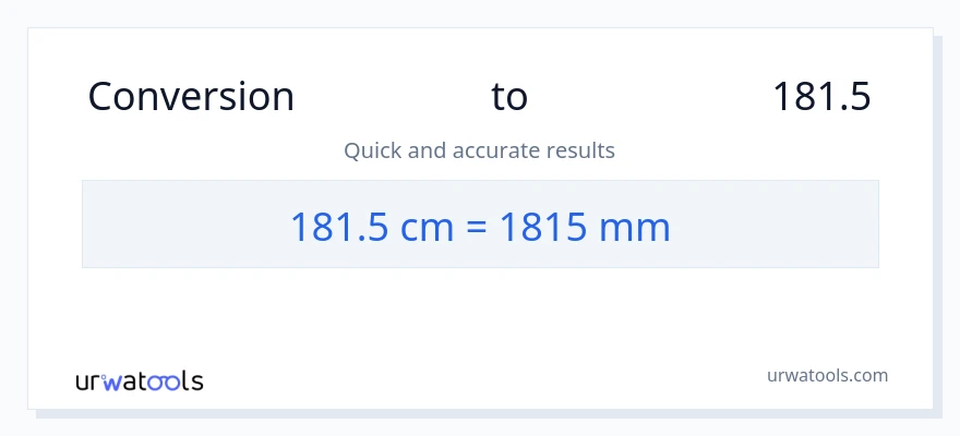 181.5 سینٹی میٹر سے ملی میٹر کی تبدیلی