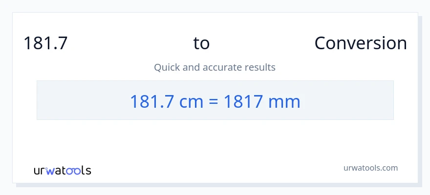181.7 সেন্টিমিটার থেকে মিলিমিটার রূপান্তর