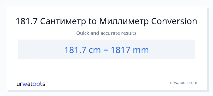 181.7 Сантиметр дан миллиметр га конверсия