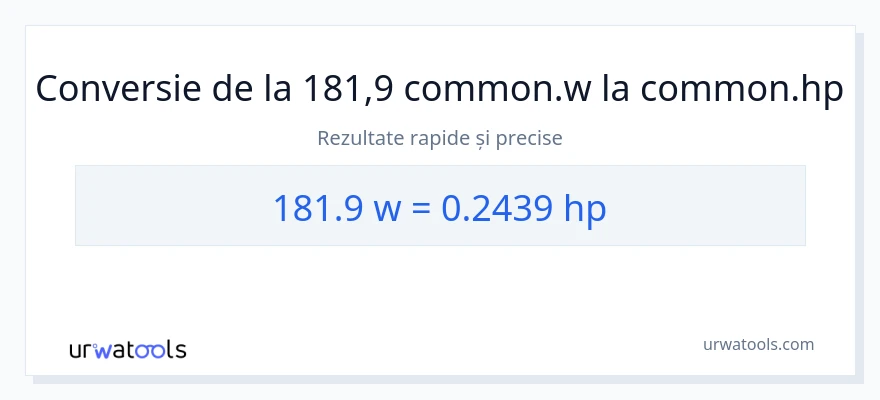Conversie 181.9 wați la cai putere