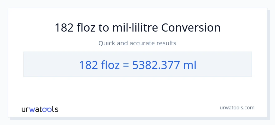 Conversió de 182 unces fluides a mil·lilitres