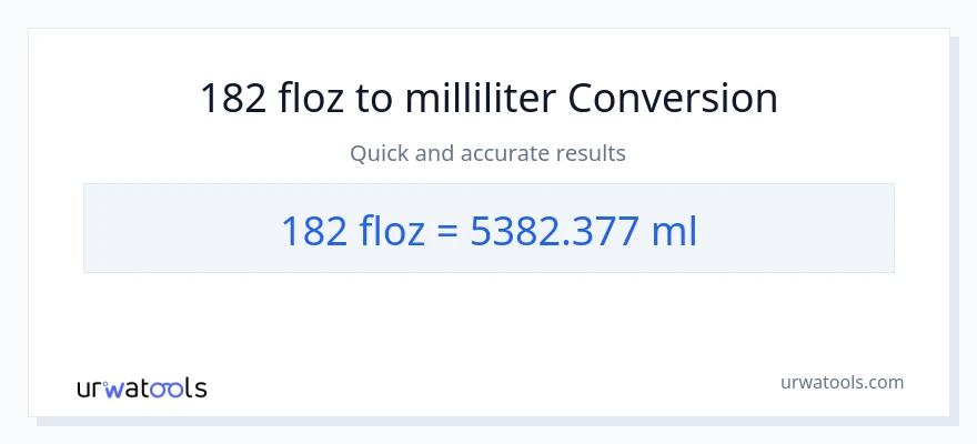 182 vloeibare ounces naar milliliter conversie