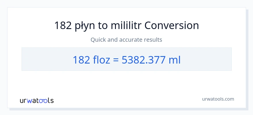 Konwersja 182 uncje płynu do mililitry
