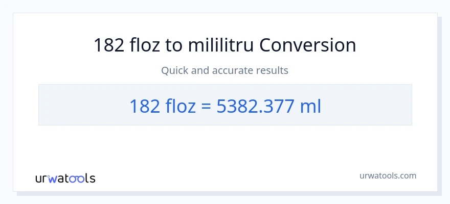 Conversie 182 uncii fluide la mililitri