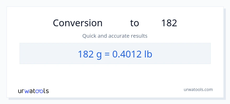 تبدیل 182 گرم به Lbs