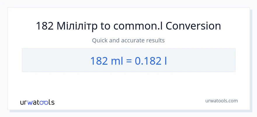 Конверсія з мілілітри у Liters: 182
