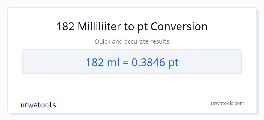 182 milliliitrid konversioon Pints-ks