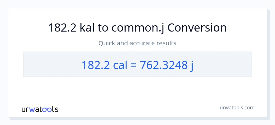 182.2 kalorier til joule konvertering